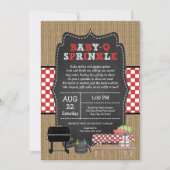 Baby Q Sprinkle, neutral BBQ baby shower Invitation (Front)