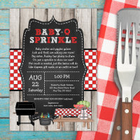 Baby Q Sprinkle, rustic wood BBQ baby shower
