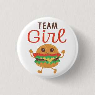 Baby-Q Team Girl burger gender reveal button