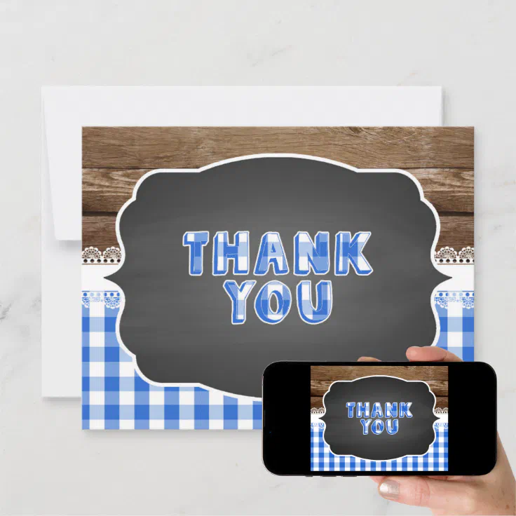 Baby Q Thank You Card Blue Zazzle