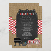 Baby Q thank you notes with poem / BBQ baby shower Invitation (Front/Back)