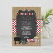 Baby Q thank you notes with poem / BBQ baby shower Invitation (Standing Front)