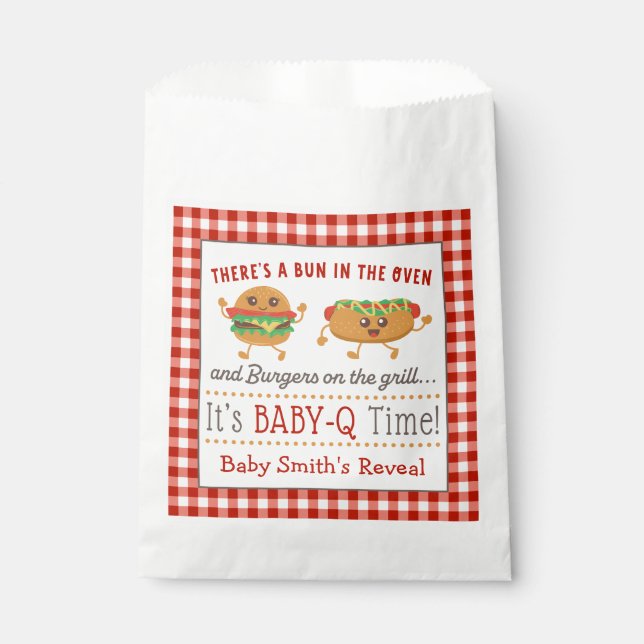 BABY-Q themed gender reveal favor bags (Front)