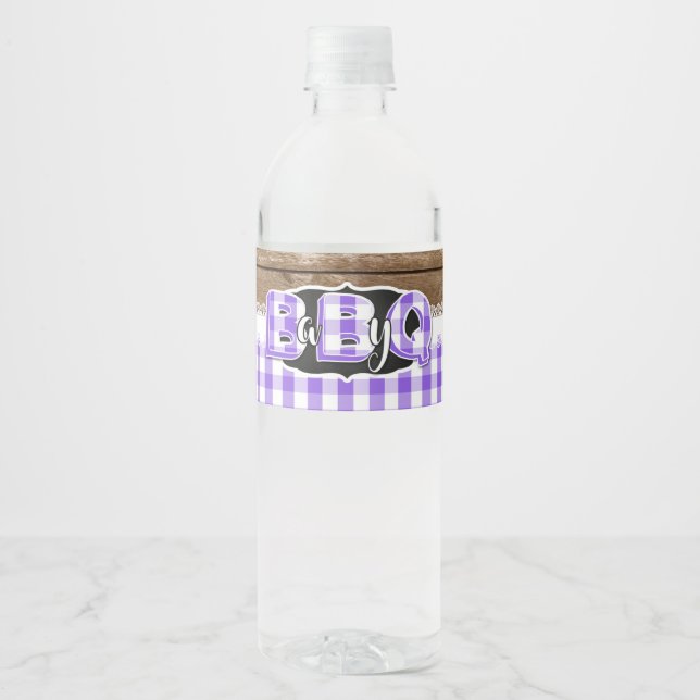 Baby Q Water Bottle Label - Purple (Front)