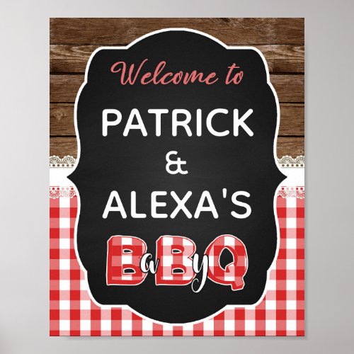 Baby Q Welcome Sign 8x10 _ Red Baby Q