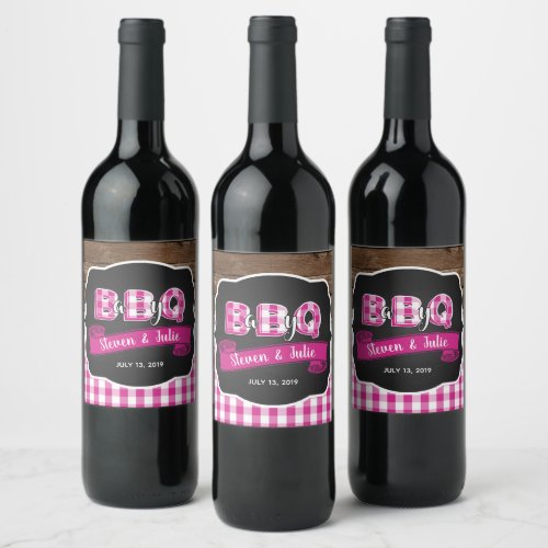 Baby Q Wine Bottle Label _ Dark Pink