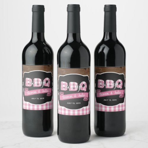 Baby Q Wine Bottle Label _ Lt Pink