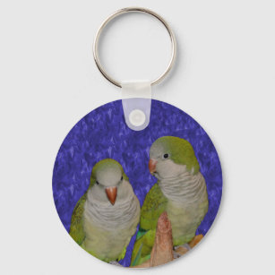 Baby Quaker Parrot Pair Animal Keychain