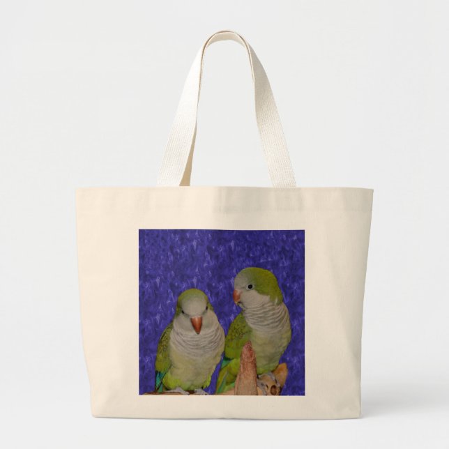 Baby Quaker Parrot Pair Animal Tote Bag (Front)