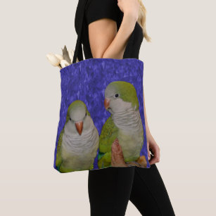 Baby Quaker Parrot Pair Animal  Tote Bag