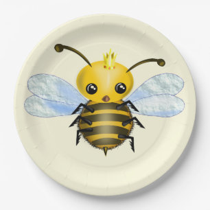 Baby Queen Bee Paper Plates - Customizable