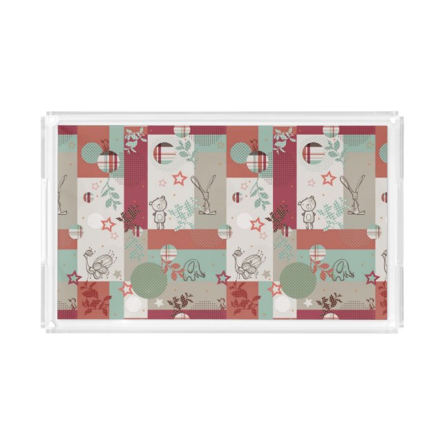 Baby Quilt Pattern 2 Acrylic Tray (Front)
