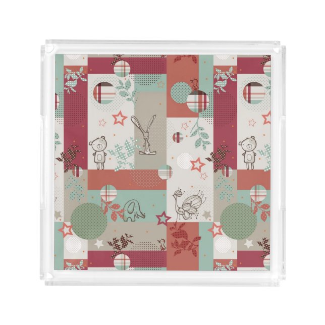 Baby Quilt Pattern 2 Acrylic Tray (Front)