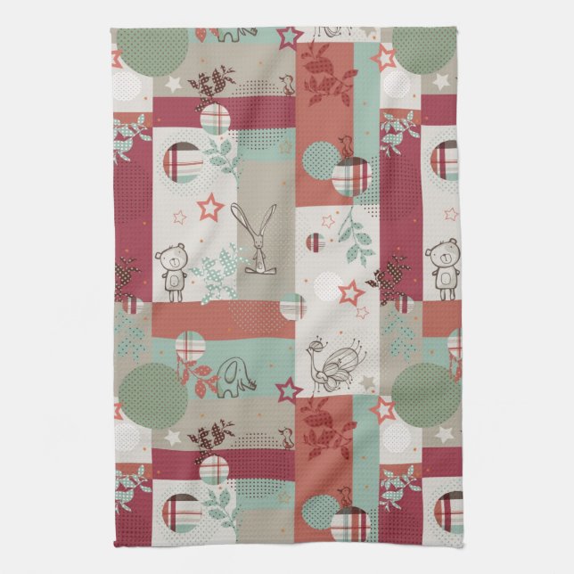 Baby Quilt Pattern 2 Kitchen Towel (Vertical)
