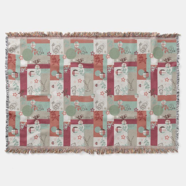 Baby Quilt Pattern 2 Throw Blanket (Front)