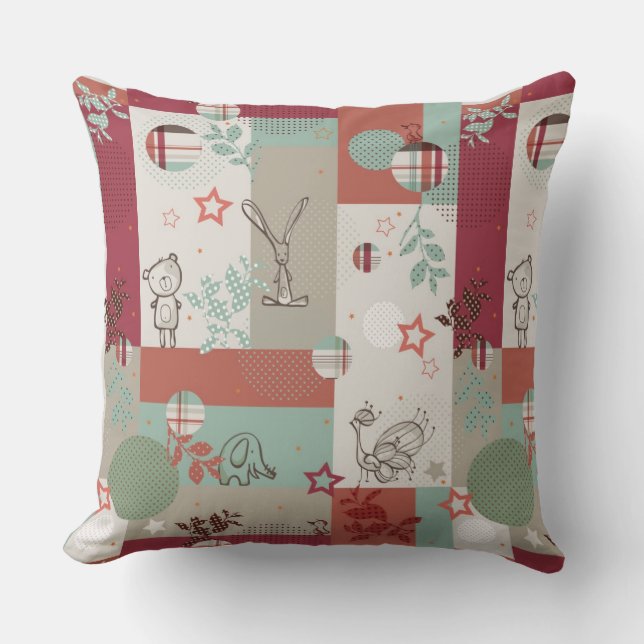 Baby Quilt Pattern 2 Throw Pillow (Front)