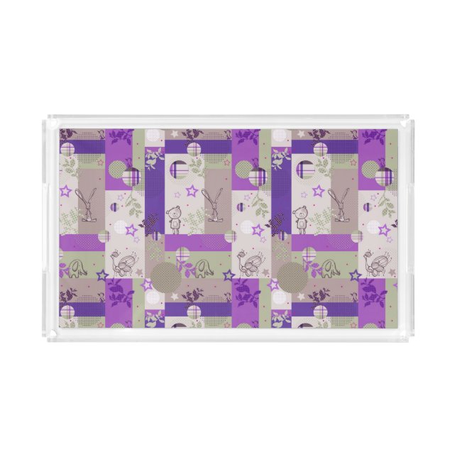Baby Quilt Pattern Acrylic Tray (Front)