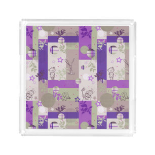Baby Quilt Pattern Acrylic Tray