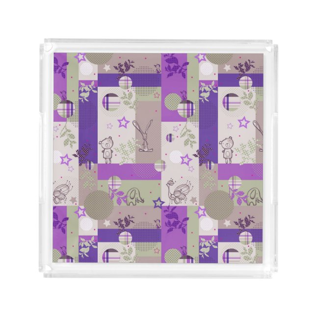 Baby Quilt Pattern Acrylic Tray (Front)