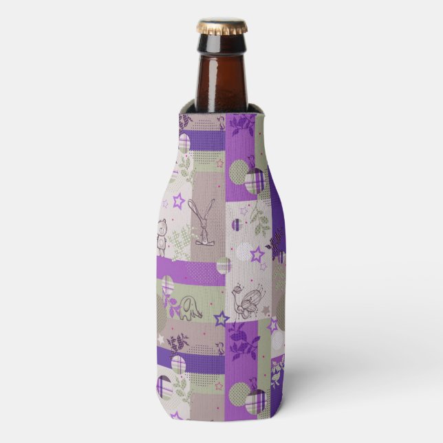 Baby Quilt Pattern Bottle Cooler (Bottle Front)