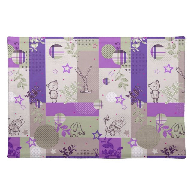 Baby Quilt Pattern Cloth Placemat (Front)