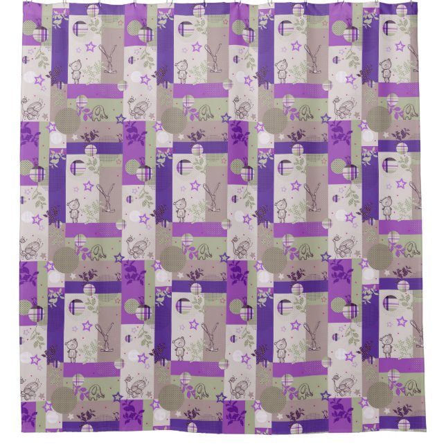 Baby Quilt Pattern Shower Curtain (Front)