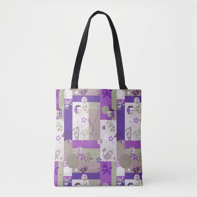 Baby Quilt Pattern Tote Bag (Front)