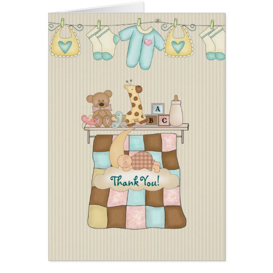 Baby Quilt Thank You with Verse Card