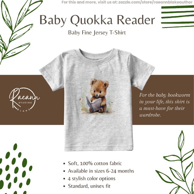 Baby Quokka Reader Baby T-Shirt (Creator Uploaded)