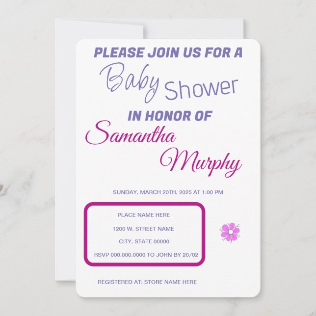 Baby Rabbit | Baby Shower Invitation (Front)