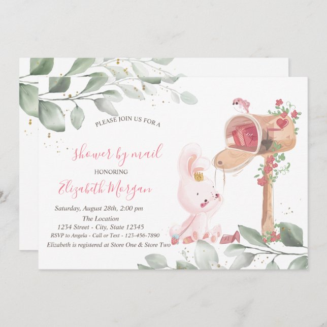 Baby Rabbit Virtual Baby Shower Invitation (Front/Back)