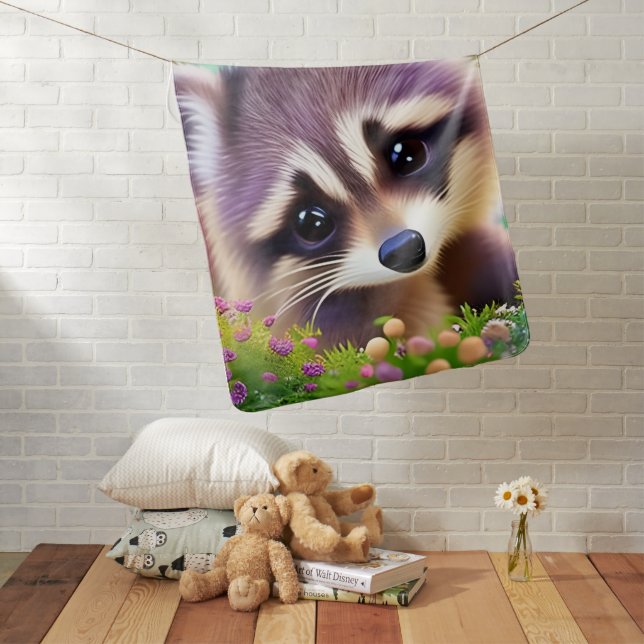 Baby Raccoon Baby Blanket (In Situ)