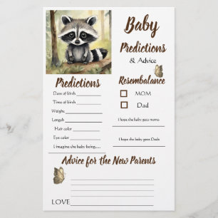 Baby Raccoon Baby Predictions Advice Card