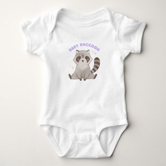 Baby Raccoon – Cute Woodland Animal Bodysuit (Front)