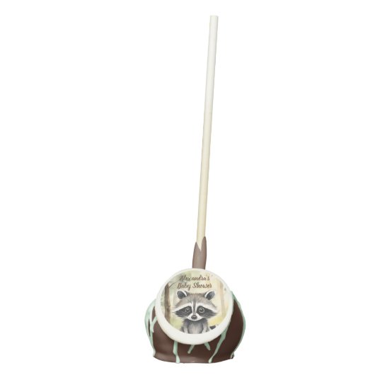 Baby Raccoon Gender Neutral Baby Shower Cake Pops (Front)