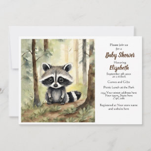 Baby Raccoon Gender Neutral Baby Shower Invitation