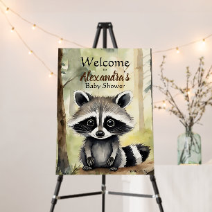 Baby Raccoon Gender Neutral Baby Shower Welcome Foam Board