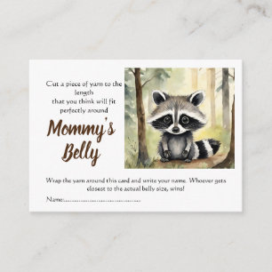 Baby Raccoon Guess Mom's Belly Size Baby Bump Game Enclosure Card