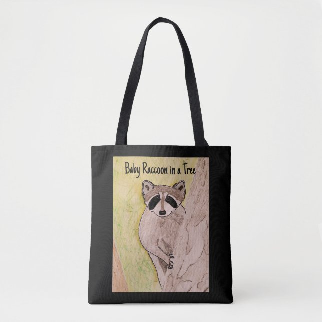 Baby Raccoon in a Tree Tote Bag (Front)