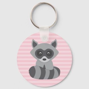 Baby Raccoon Keychain by cranberrydesign at Zazzle