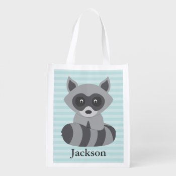 Baby Raccoon Reusable Grocery Bag by cranberrydesign at Zazzle