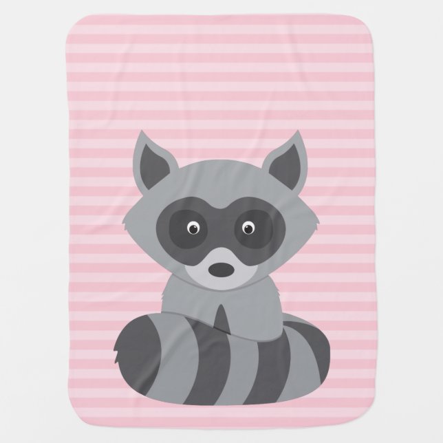 Baby Raccoon Stroller Blanket (Front)