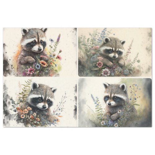 Baby Raccoons woodland  Tissue Paper