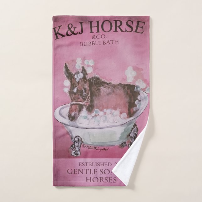 baby racehorse mare bath soap hand towel  (Hand Towel)