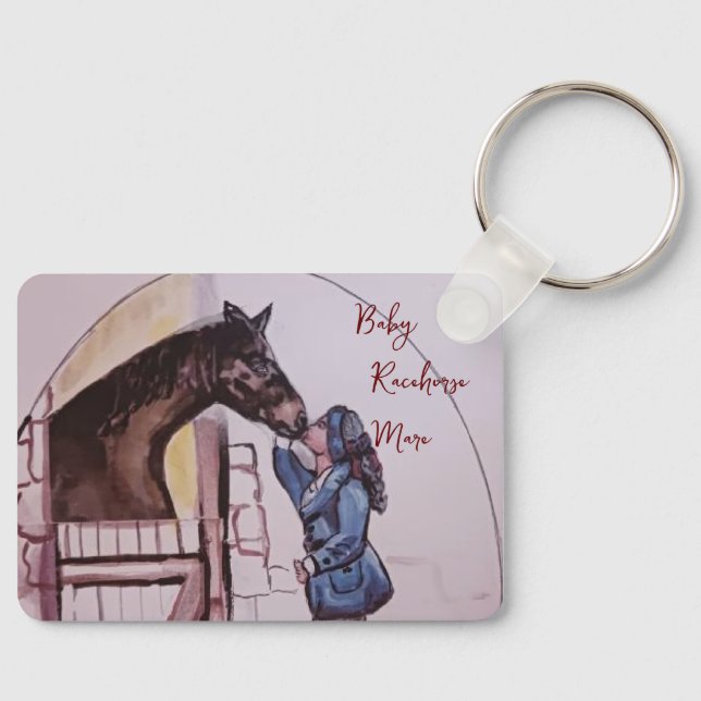 baby racehorse mare story book illustration of her keychain (Front)