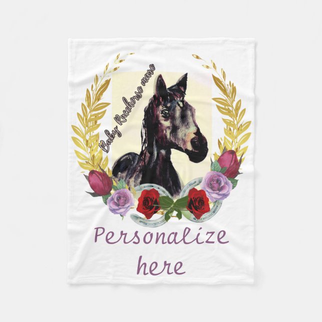 baby racehorse mare wins the race  fleece blanket (Front)