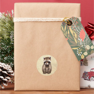 Baby Racoon Woodland Animal Classic Round Sticker