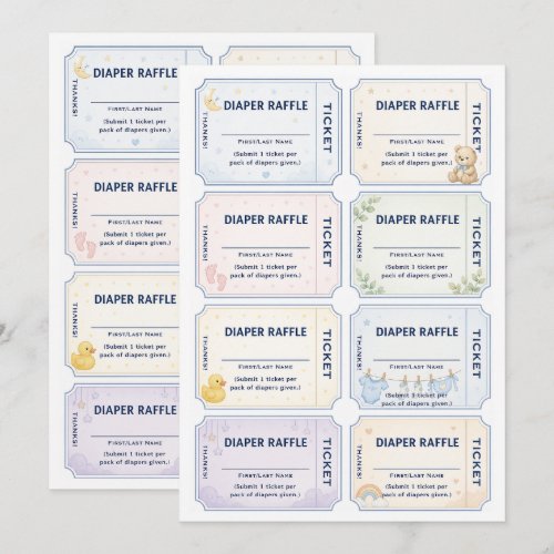 Baby Raffle Diaper Invitation