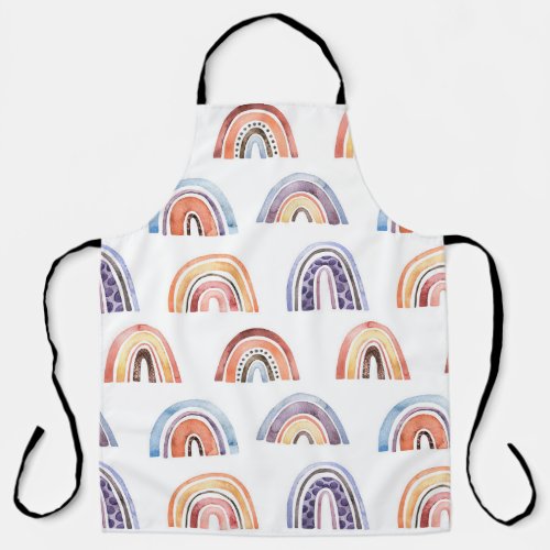 Baby rainbow watercolor seamless colorful backg apron