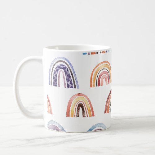 Baby rainbow watercolor seamless colorful backg coffee mug